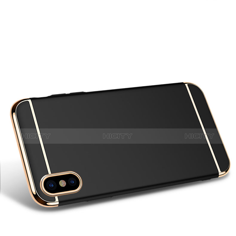 Apple iPhone Xs用ケース 高級感 手触り良い メタル兼プラスチック バンパー M01 アップル ブラック