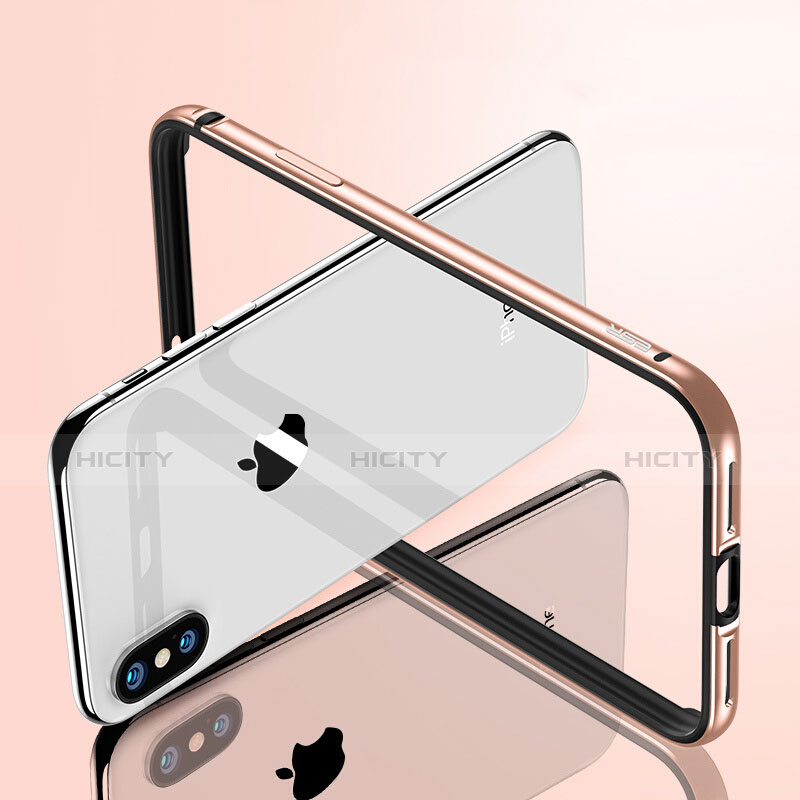 Apple iPhone Xs用ケース 高級感 手触り良い アルミメタル 製の金属製 バンパー アップル ゴールド