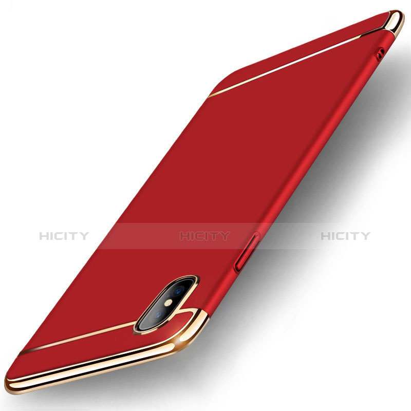Apple iPhone Xs用ケース 高級感 手触り良い メタル兼プラスチック バンパー M05 アップル レッド