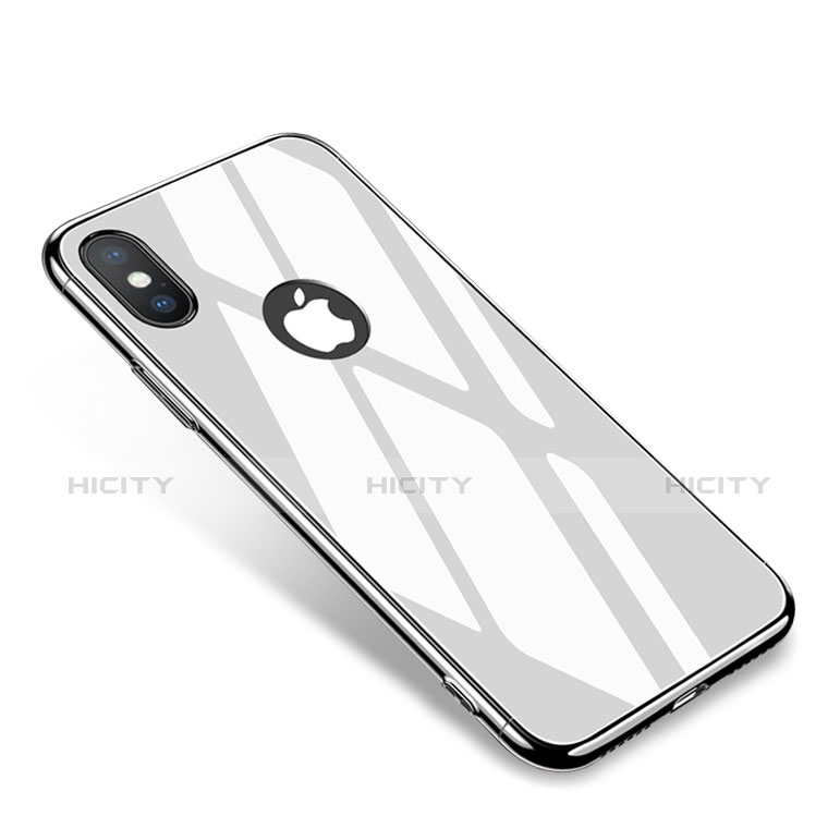 Apple iPhone Xs用ケース 高級感 手触り良い アルミメタル 製の金属製 バンパー 鏡面 カバー アップル ホワイト
