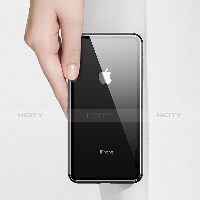 Apple iPhone Xs用極薄ソフトケース シリコンケース 耐衝撃 全面保護 クリア透明 V08 アップル ブラック