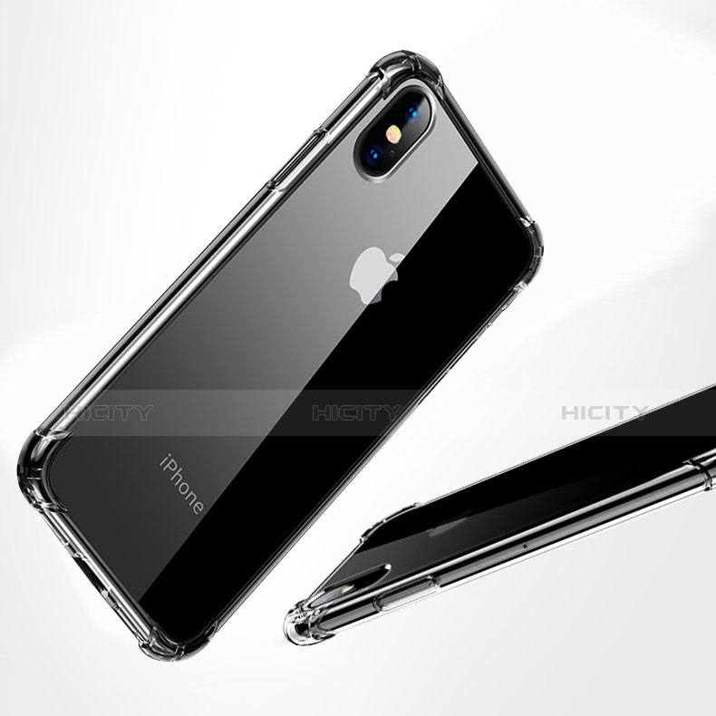 Apple iPhone Xs用極薄ソフトケース シリコンケース 耐衝撃 全面保護 クリア透明 V10 アップル クリア