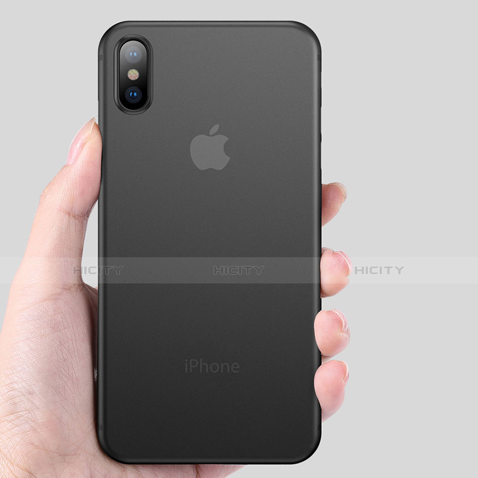 Apple iPhone Xs用極薄ソフトケース シリコンケース 耐衝撃 全面保護 V02 アップル ブラック