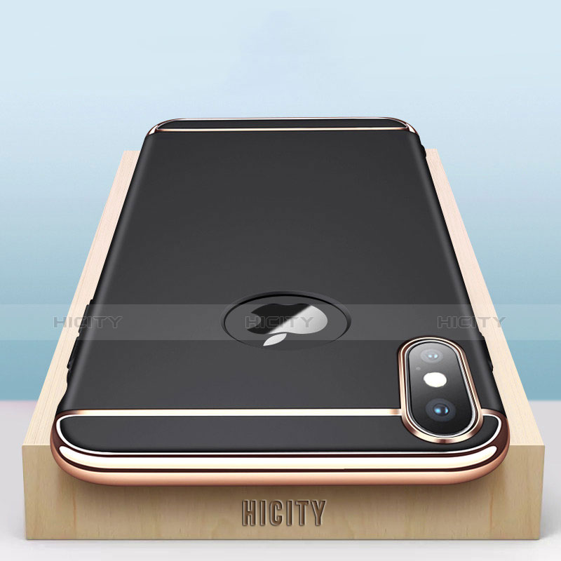 Apple iPhone Xs用ケース 高級感 手触り良い メタル兼プラスチック バンパー C01 アップル ブラック