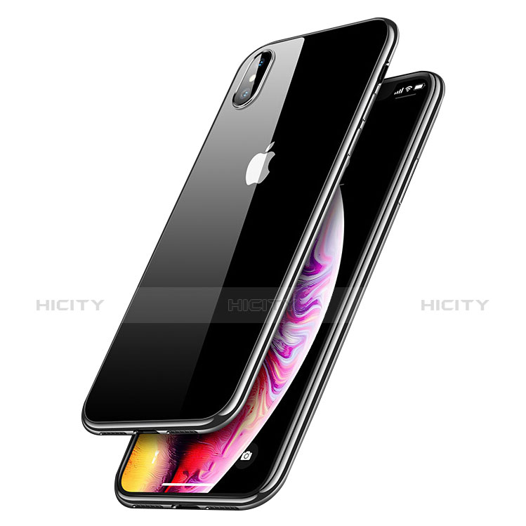 Apple iPhone Xs用極薄ソフトケース シリコンケース 耐衝撃 全面保護 クリア透明 C12 アップル シルバー