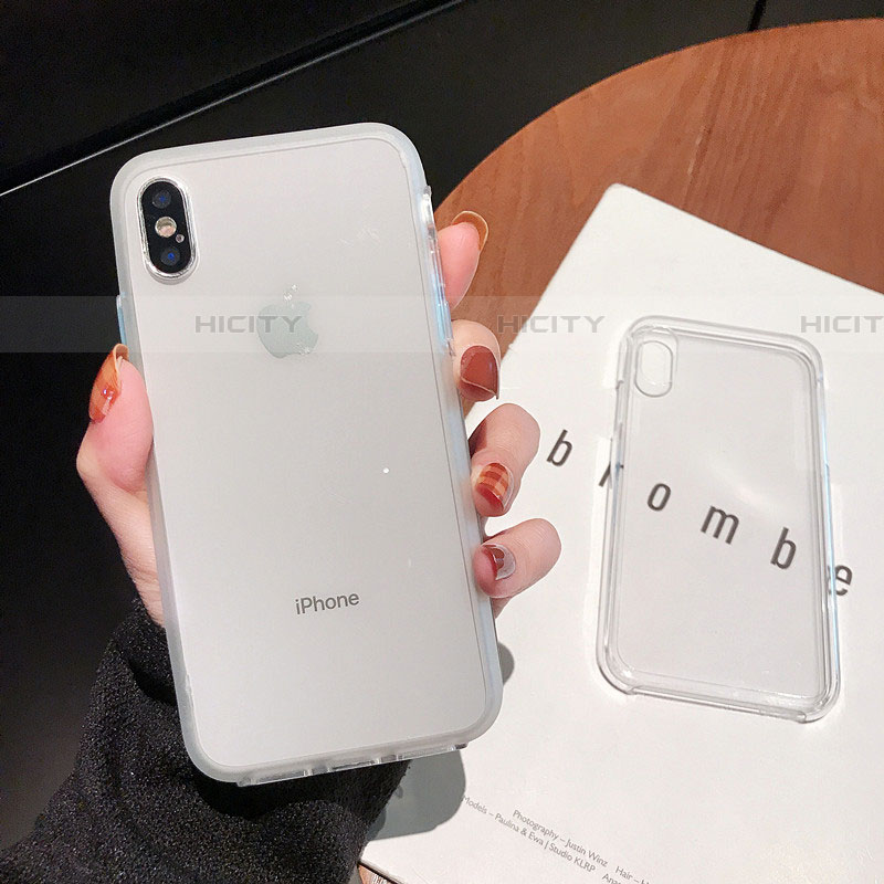 Apple iPhone Xs用極薄ソフトケース シリコンケース 耐衝撃 全面保護 クリア透明 K01 アップル クリア