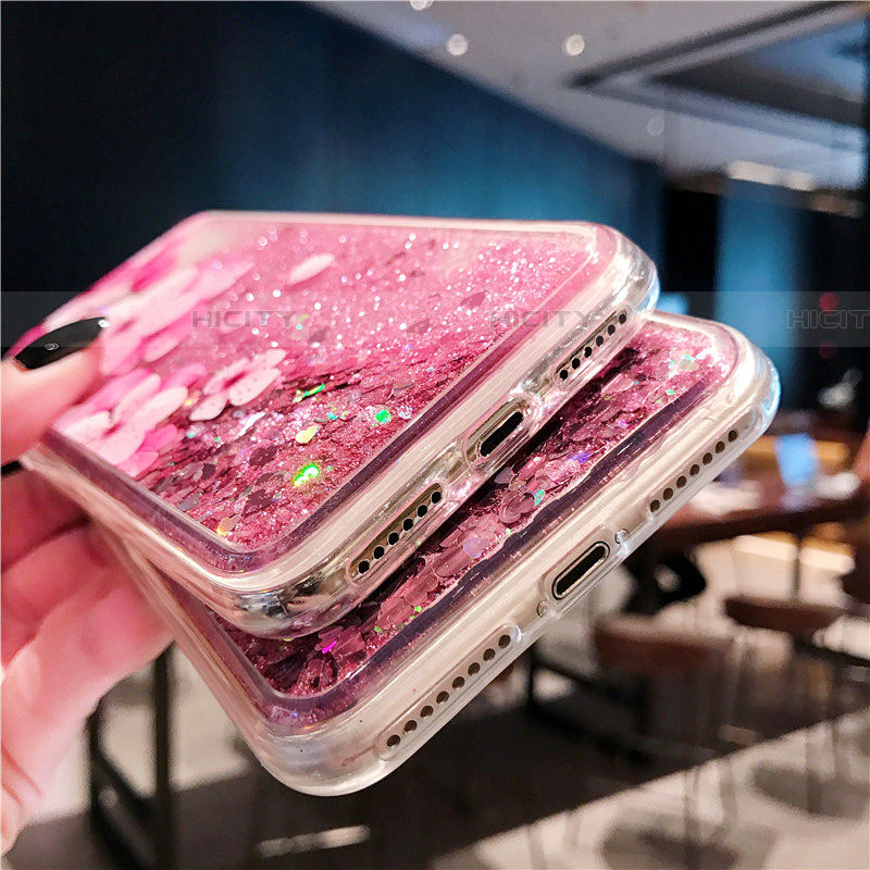 Apple iPhone Xs用極薄ソフトケース シリコンケース 耐衝撃 全面保護 クリア透明 花 T01 アップル ピンク