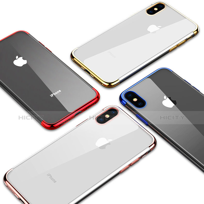 Apple iPhone Xs用極薄ソフトケース シリコンケース 耐衝撃 全面保護 クリア透明 V02 アップル 