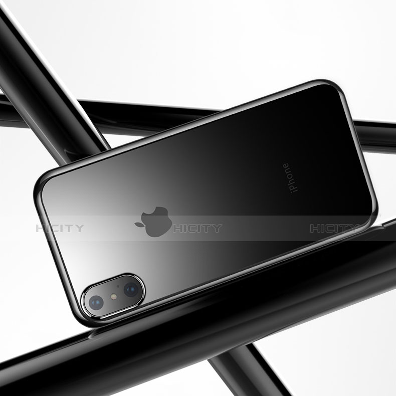 Apple iPhone Xs用極薄ソフトケース シリコンケース 耐衝撃 全面保護 クリア透明 V03 アップル 