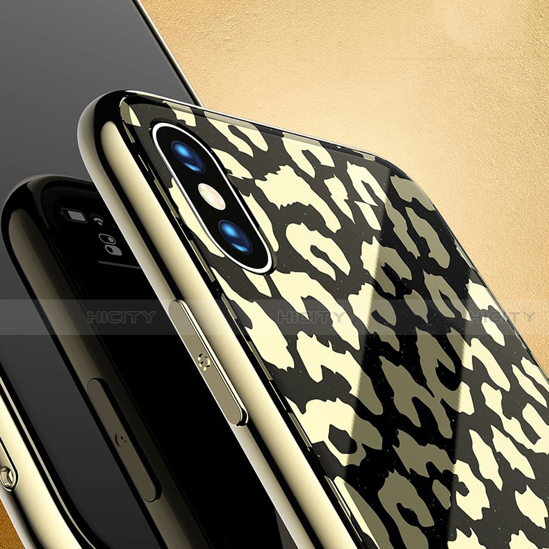 Apple iPhone Xs用ハイブリットバンパーケース プラスチック パターン 鏡面 カバー アップル 