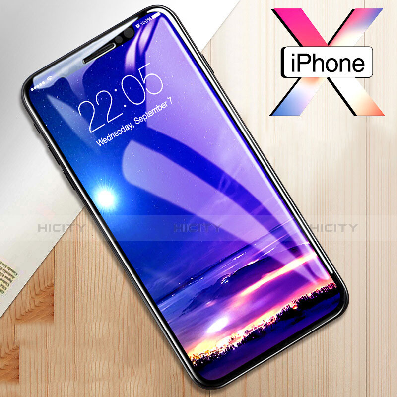 Apple iPhone Xs用アンチグレア ブルーライト 強化ガラス 液晶保護フィルム アップル ネイビー