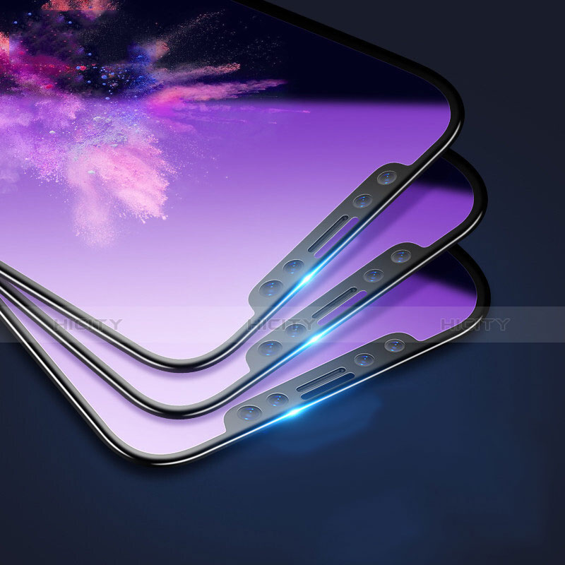 Apple iPhone Xs用アンチグレア ブルーライト 強化ガラス 液晶保護フィルム F09 アップル ネイビー