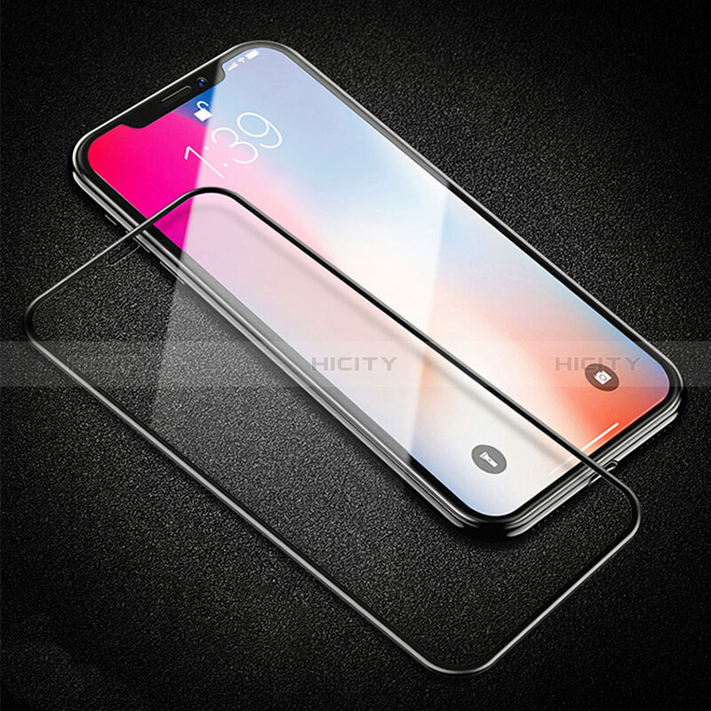 Apple iPhone Xs用強化ガラス フル液晶保護フィルム F21 アップル ブラック