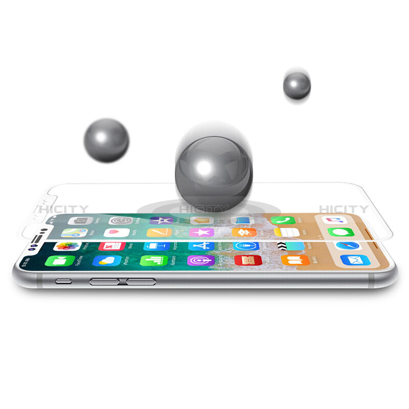 Apple iPhone Xs用強化ガラス フル液晶保護フィルム F20 アップル ホワイト