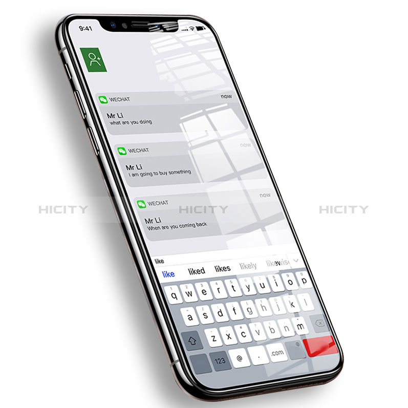 Apple iPhone Xs用強化ガラス フル液晶保護フィルム F17 アップル ブラック