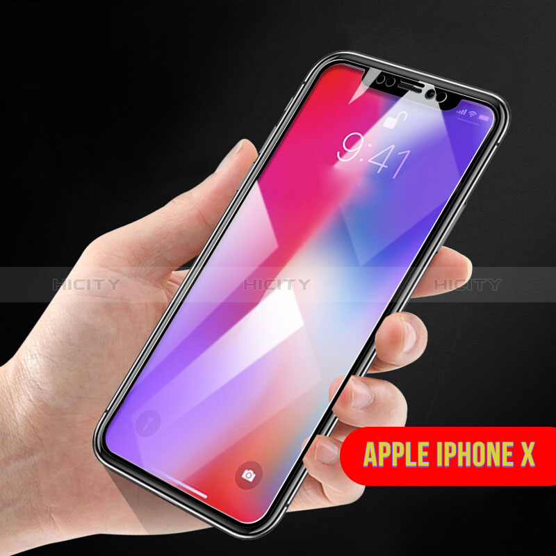 Apple iPhone Xs用強化ガラス フル液晶保護フィルム F12 アップル ブラック