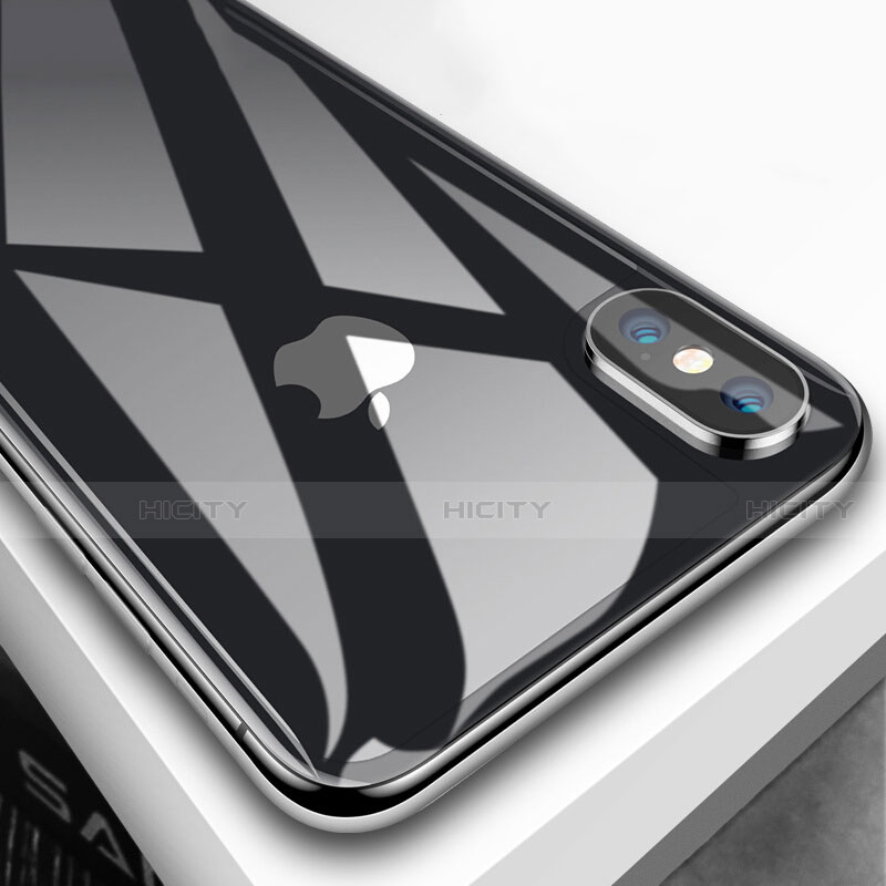 Apple iPhone Xs用強化ガラス 背面保護フィルム B05 アップル ブラック