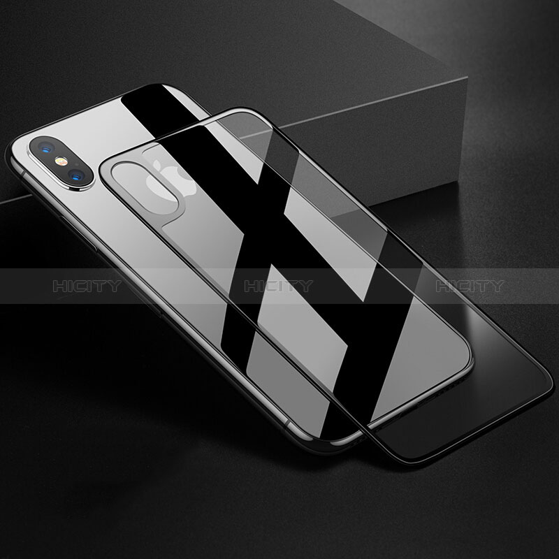 Apple iPhone Xs用強化ガラス 背面保護フィルム B05 アップル ブラック