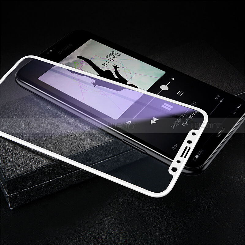 Apple iPhone Xs用強化ガラス 液晶保護フィルム 3D アップル ホワイト