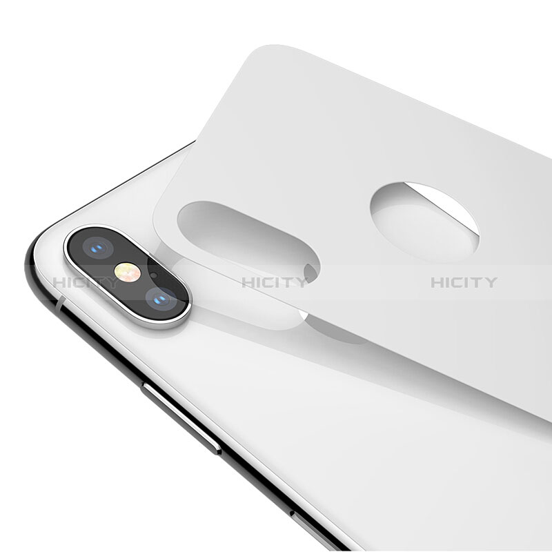 Apple iPhone Xs用強化ガラス 背面保護フィルム B03 アップル ホワイト
