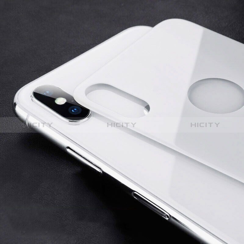 Apple iPhone Xs用強化ガラス 背面保護フィルム B02 アップル ホワイト