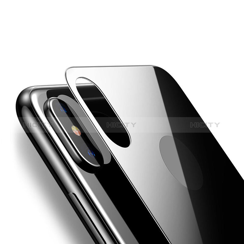 Apple iPhone Xs用強化ガラス 背面保護フィルム B02 アップル ブラック