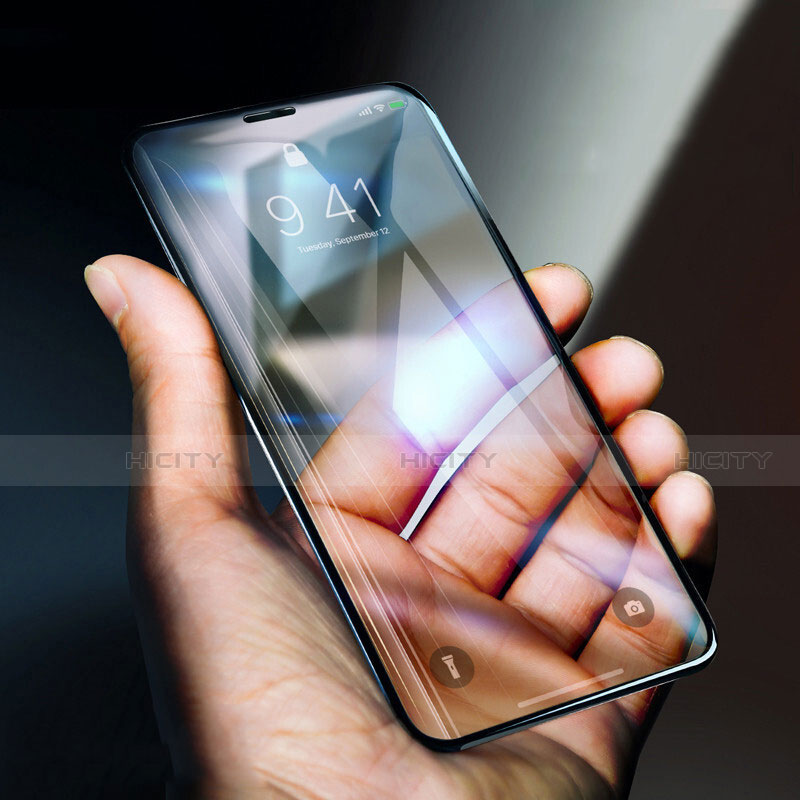 Apple iPhone Xs用強化ガラス フル液晶保護フィルム F06 アップル ブラック