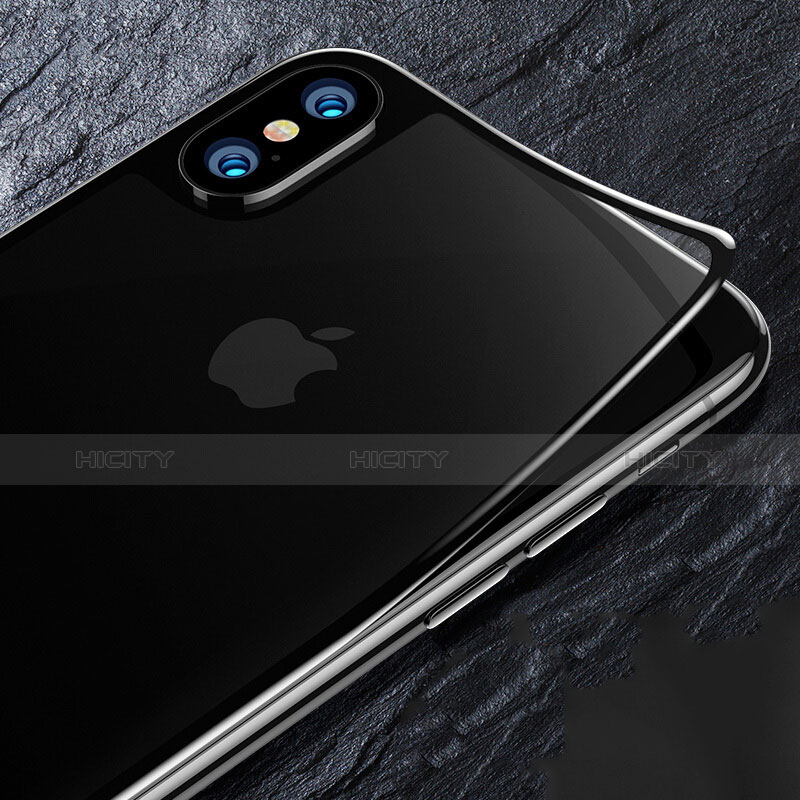 Apple iPhone Xs用強化ガラス 背面保護フィルム B09 アップル ブラック