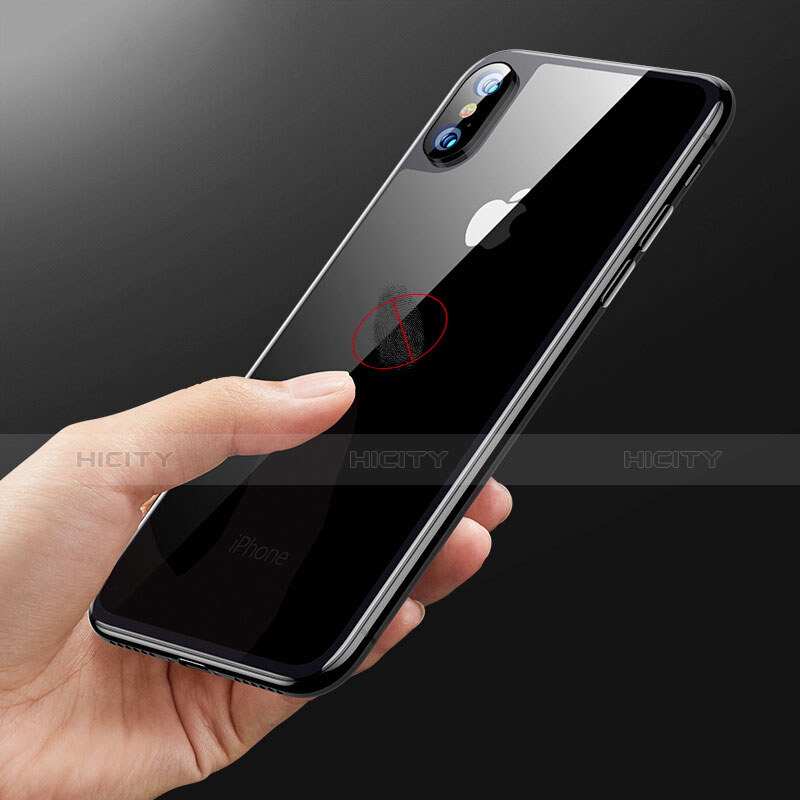 Apple iPhone Xs用強化ガラス 背面保護フィルム B09 アップル ブラック