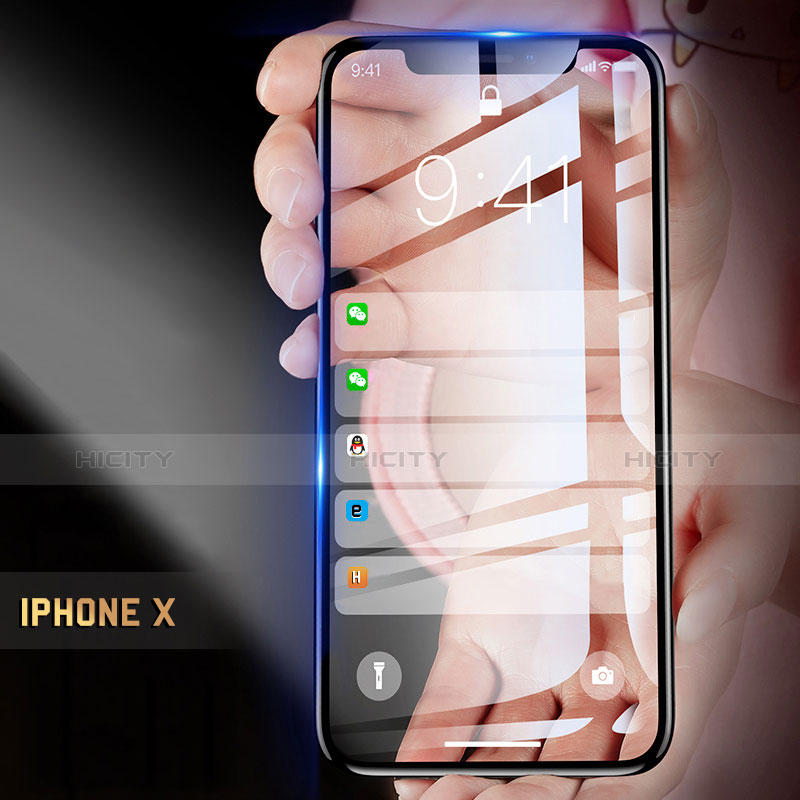 Apple iPhone Xs用強化ガラス フル液晶保護フィルム F31 アップル ブラック