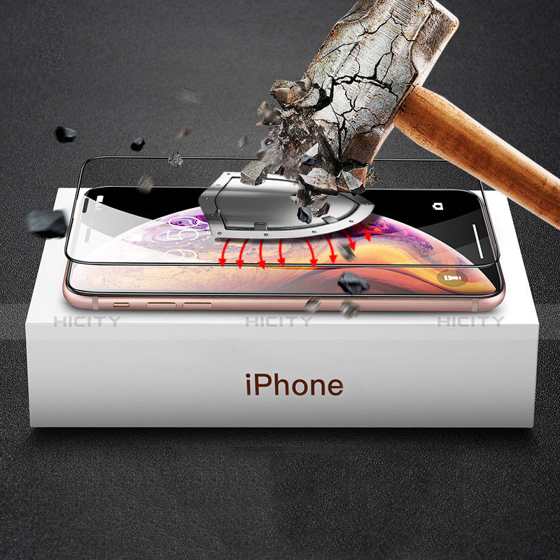 Apple iPhone Xs用強化ガラス フル液晶保護フィルム P02 アップル ブラック