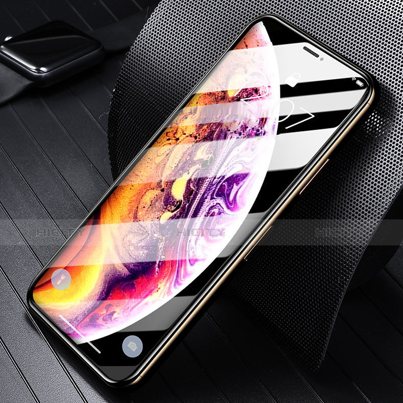 Apple iPhone Xs用強化ガラス フル液晶保護フィルム P06 アップル ブラック