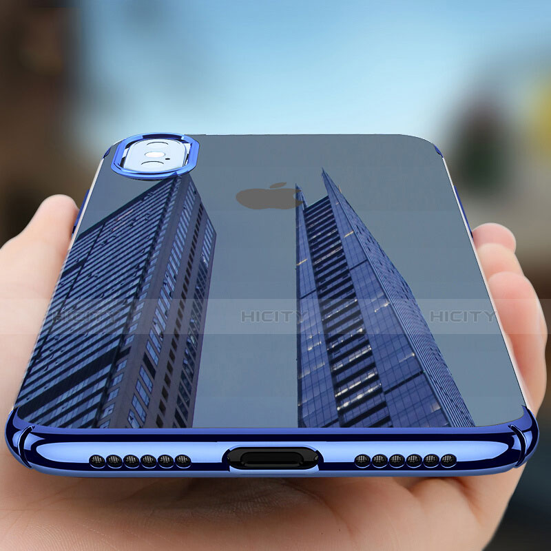 Apple iPhone Xs Max用極薄ケース プラスチック クリア透明 アップル ネイビー