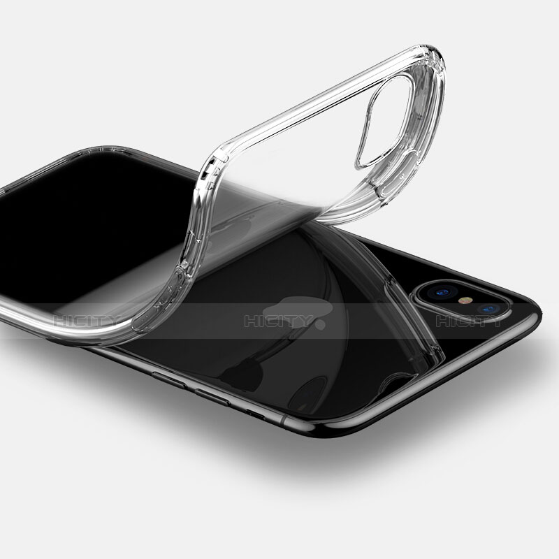 Apple iPhone Xs Max用360度 フルカバーハイブリットバンパーケース クリア透明 プラスチック 鏡面 アップル クリア