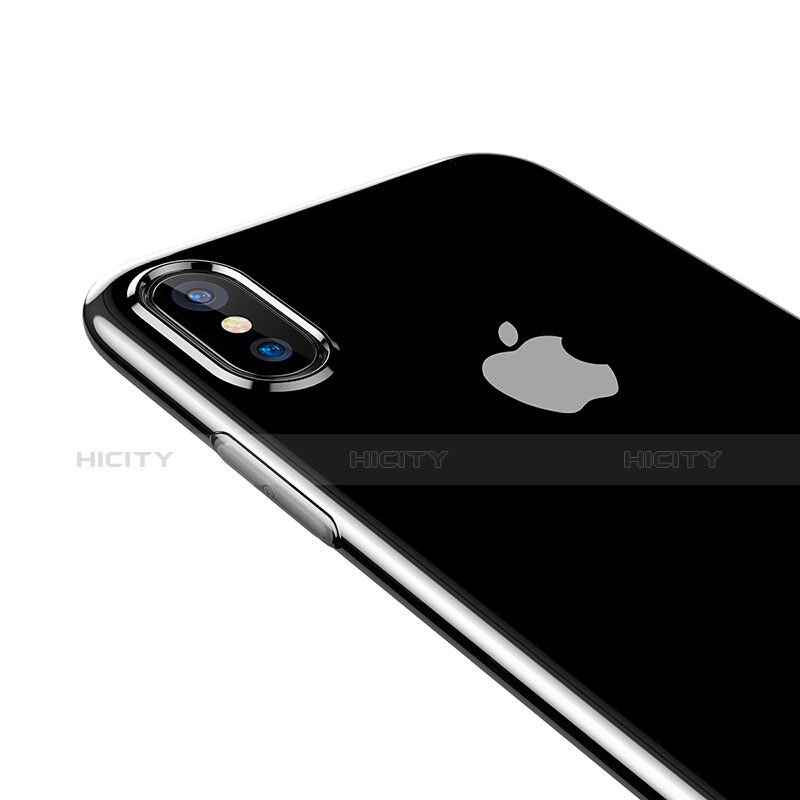 Apple iPhone Xs Max用360度 フルカバーハイブリットバンパーケース クリア透明 プラスチック 鏡面 アップル クリア