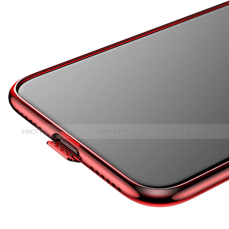 Apple iPhone Xs Max用極薄ソフトケース シリコンケース 耐衝撃 全面保護 クリア透明 カバー アップル レッド