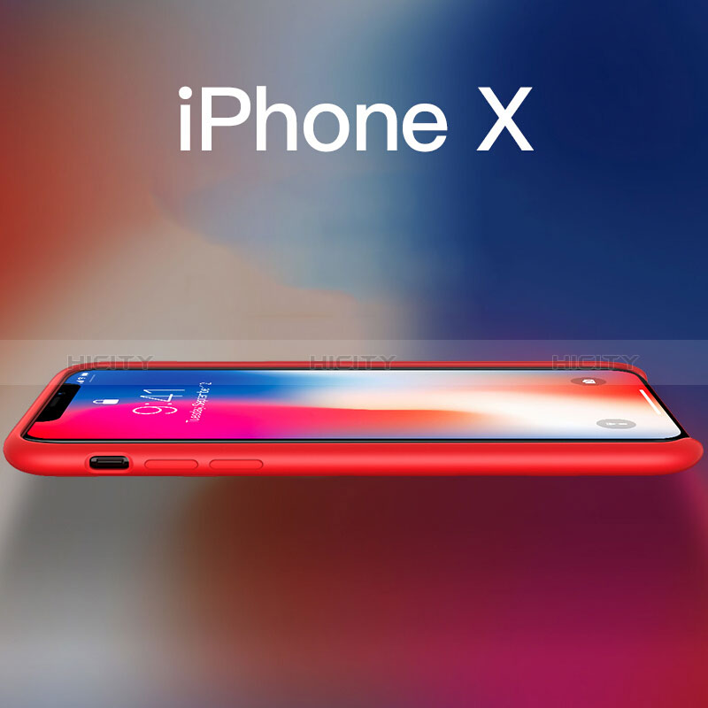 Apple iPhone Xs Max用360度 フルカバー極薄ソフトケース シリコンケース 耐衝撃 全面保護 M02 アップル レッド