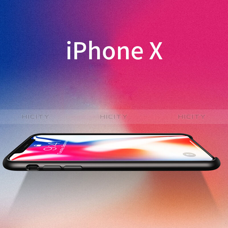 Apple iPhone Xs Max用360度 フルカバー極薄ソフトケース シリコンケース 耐衝撃 全面保護 M02 アップル ブラック