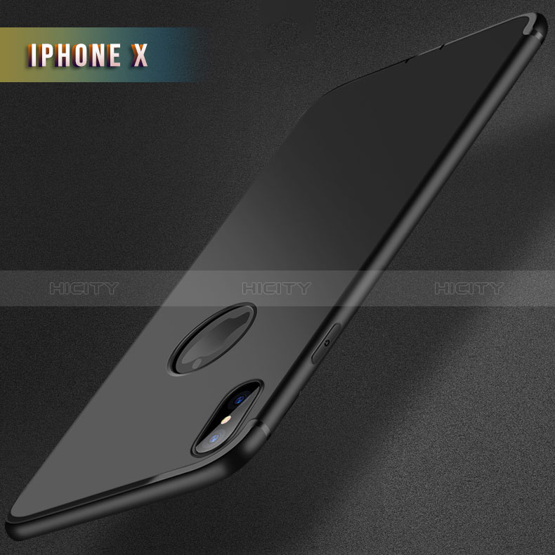 Apple iPhone Xs Max用極薄ソフトケース シリコンケース 耐衝撃 全面保護 S04 アップル ブラック