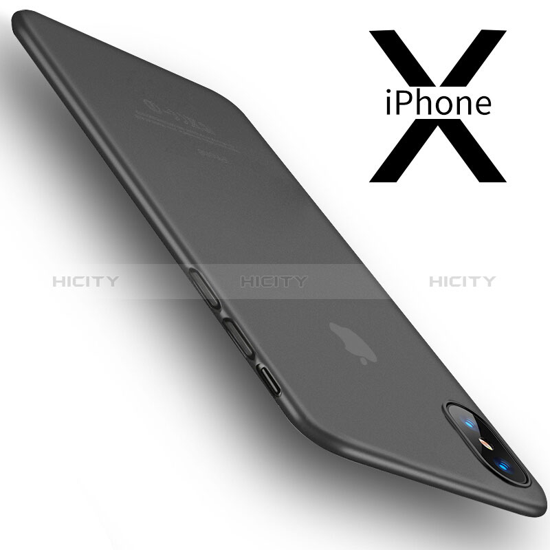 Apple iPhone Xs Max用極薄ソフトケース シリコンケース 耐衝撃 全面保護 クリア透明 T18 アップル グレー