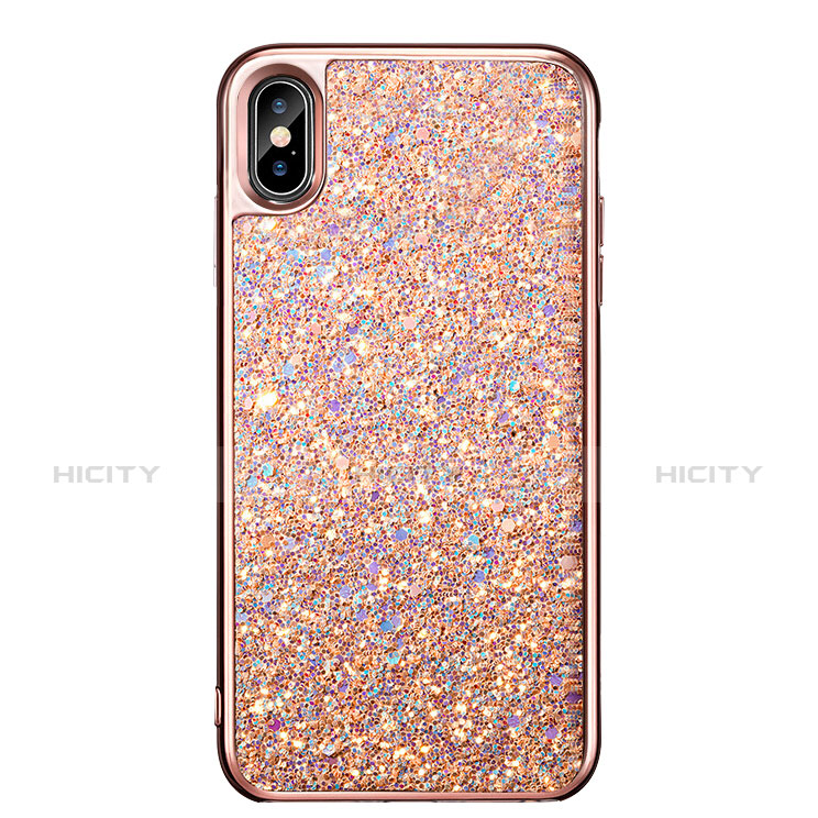 Apple iPhone Xs Max用シリコンケース ソフトタッチラバー ケバケバ アップル ローズゴールド