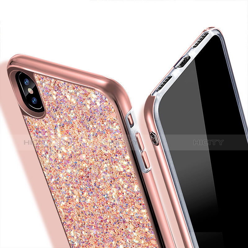 Apple iPhone Xs Max用シリコンケース ソフトタッチラバー ケバケバ アップル ローズゴールド