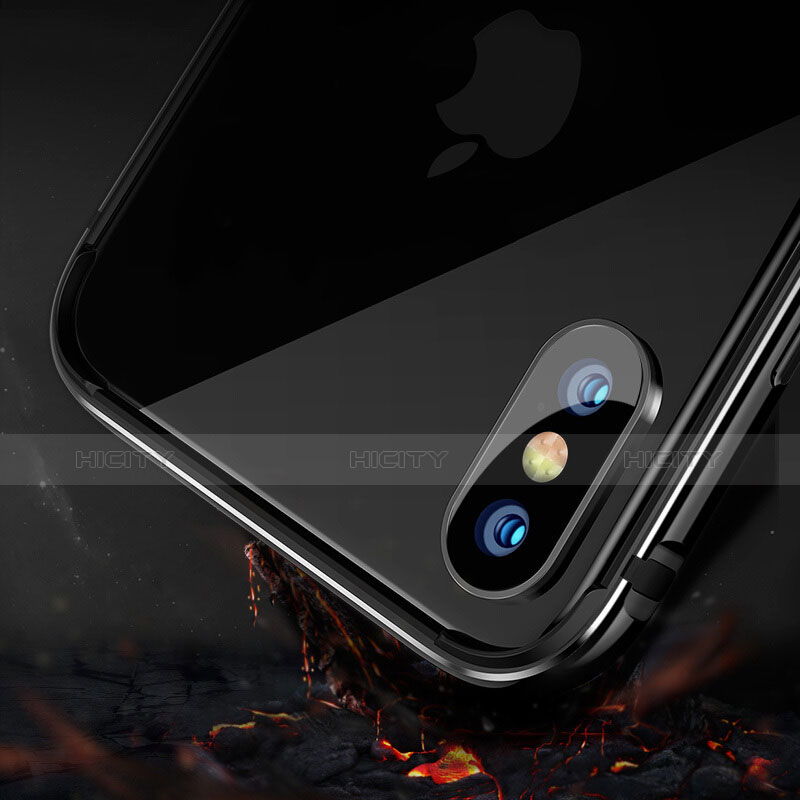 Apple iPhone Xs Max用ケース 高級感 手触り良い アルミメタル 製の金属製 バンパー アップル ブラック