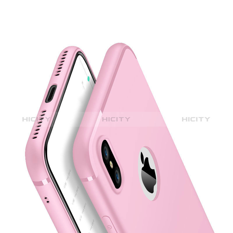 Apple iPhone Xs Max用極薄ソフトケース シリコンケース 耐衝撃 全面保護 V01 アップル ピンク