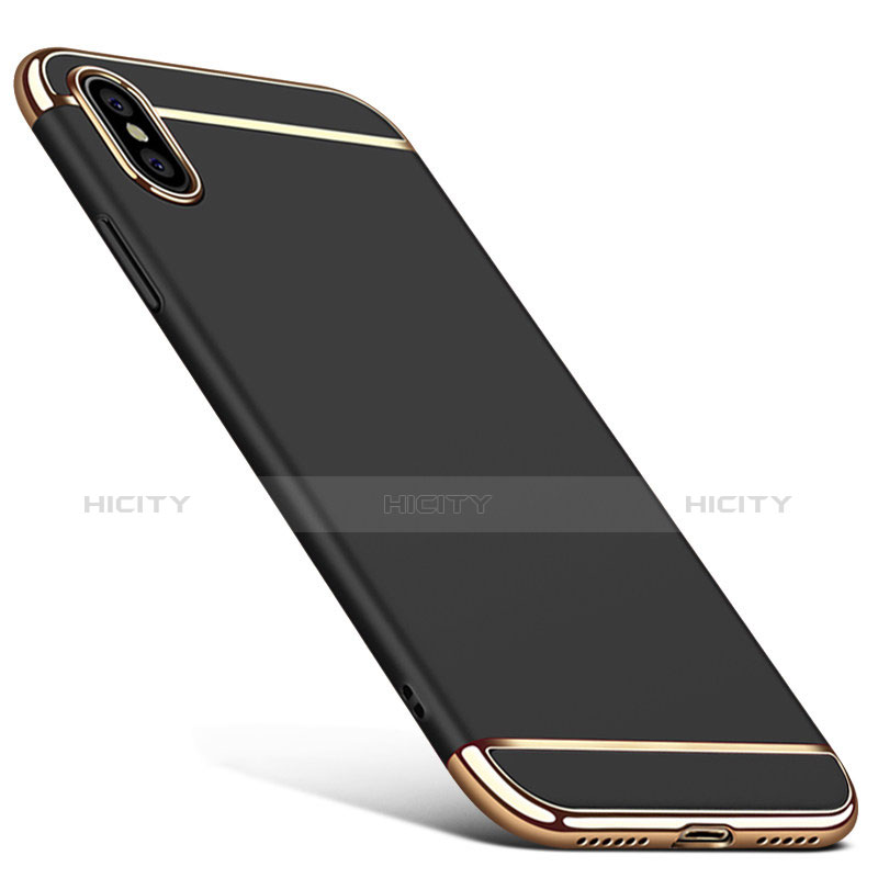 Apple iPhone Xs Max用ケース 高級感 手触り良い メタル兼プラスチック バンパー C02 アップル ブラック