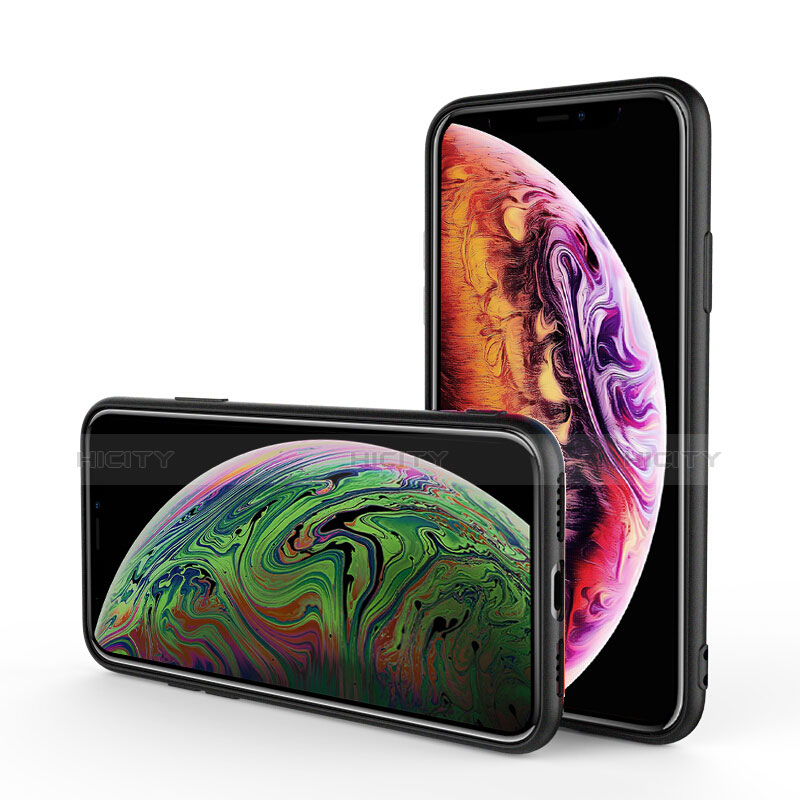 Apple iPhone Xs Max用極薄ソフトケース シリコンケース 耐衝撃 全面保護 C03 アップル ブラック