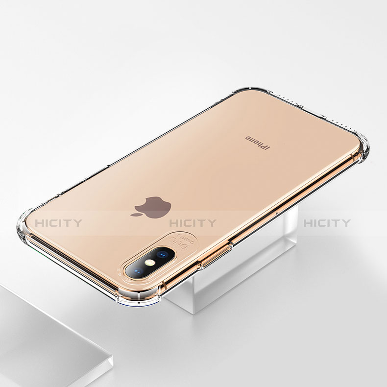 Apple iPhone Xs Max用極薄ソフトケース シリコンケース 耐衝撃 全面保護 クリア透明 C23 アップル クリア