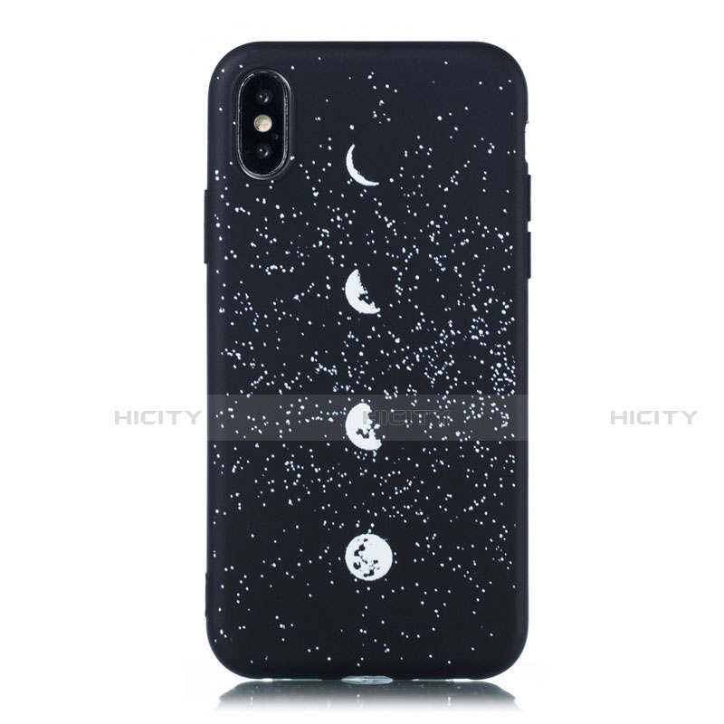 Apple iPhone Xs Max用シリコンケース ソフトタッチラバー バタフライ 星空 カバー アップル マルチカラー