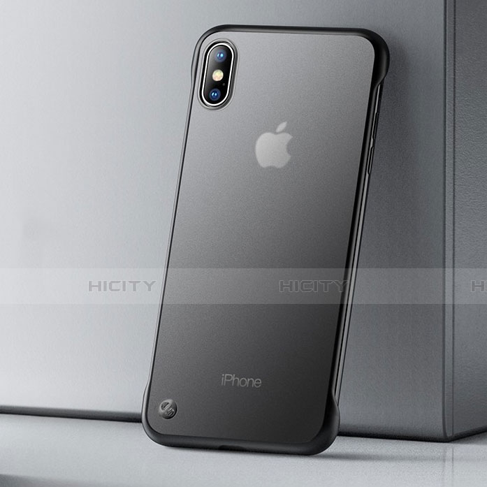 Apple iPhone Xs Max用極薄ソフトケース シリコンケース 耐衝撃 全面保護 クリア透明 HT01 アップル ブラック