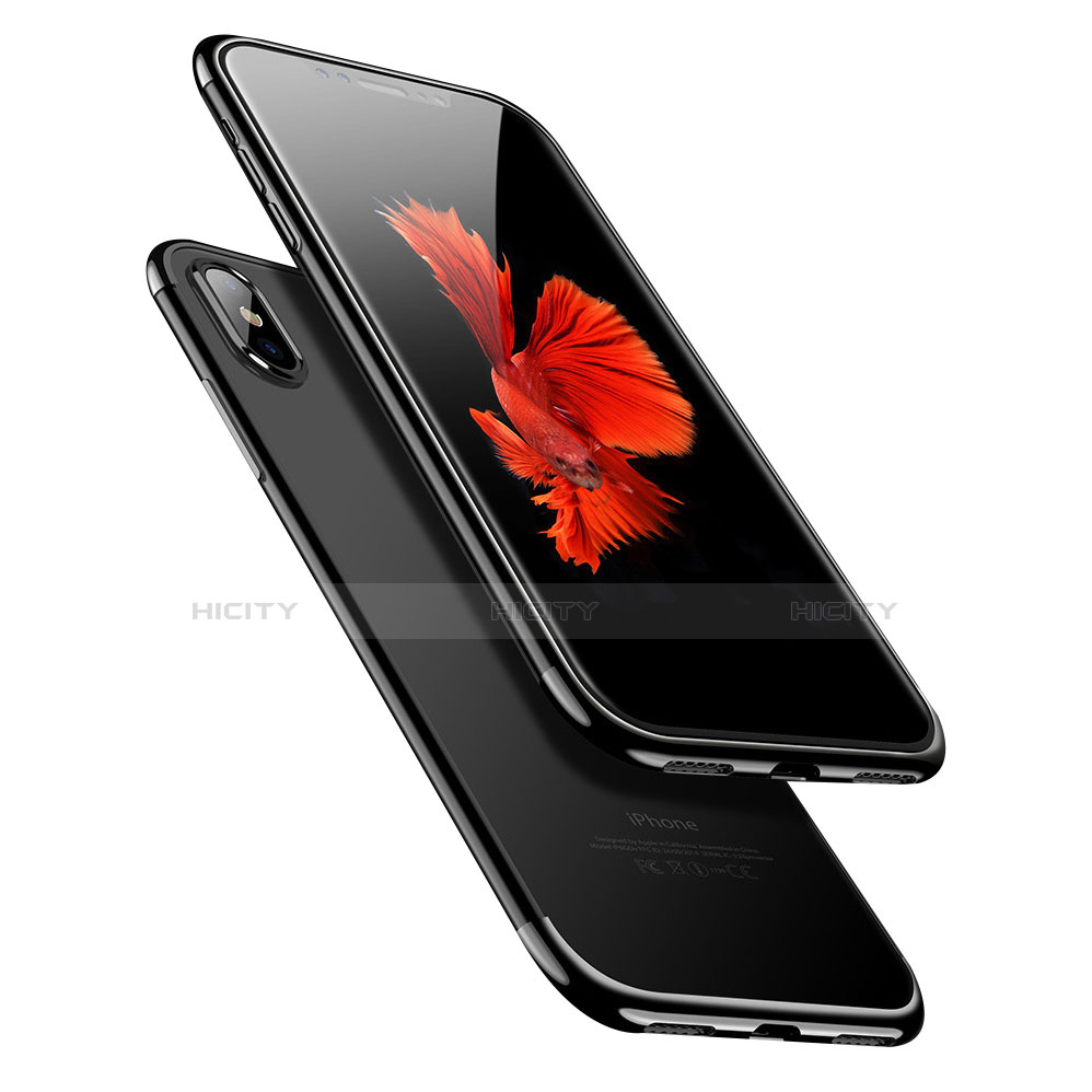 Apple iPhone Xs Max用極薄ソフトケース シリコンケース 耐衝撃 全面保護 クリア透明 V02 アップル 